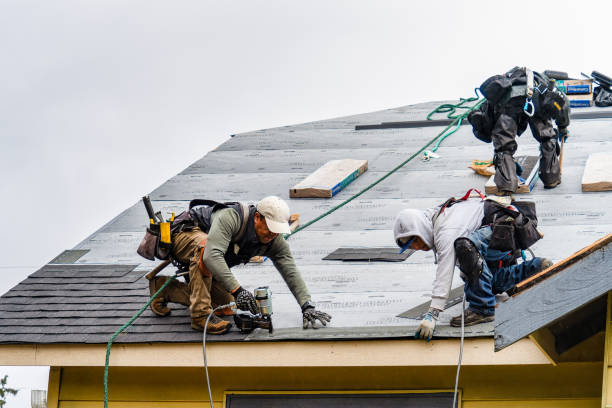 Professional Gutter Installation technician working in Orangeville, PA